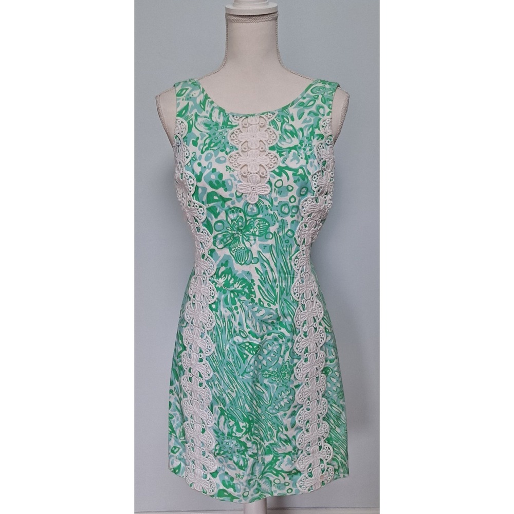 Lilly Pulitzer Ember Lace Shift Dress Bungle in the Jungle Size 4 Cotton Lined